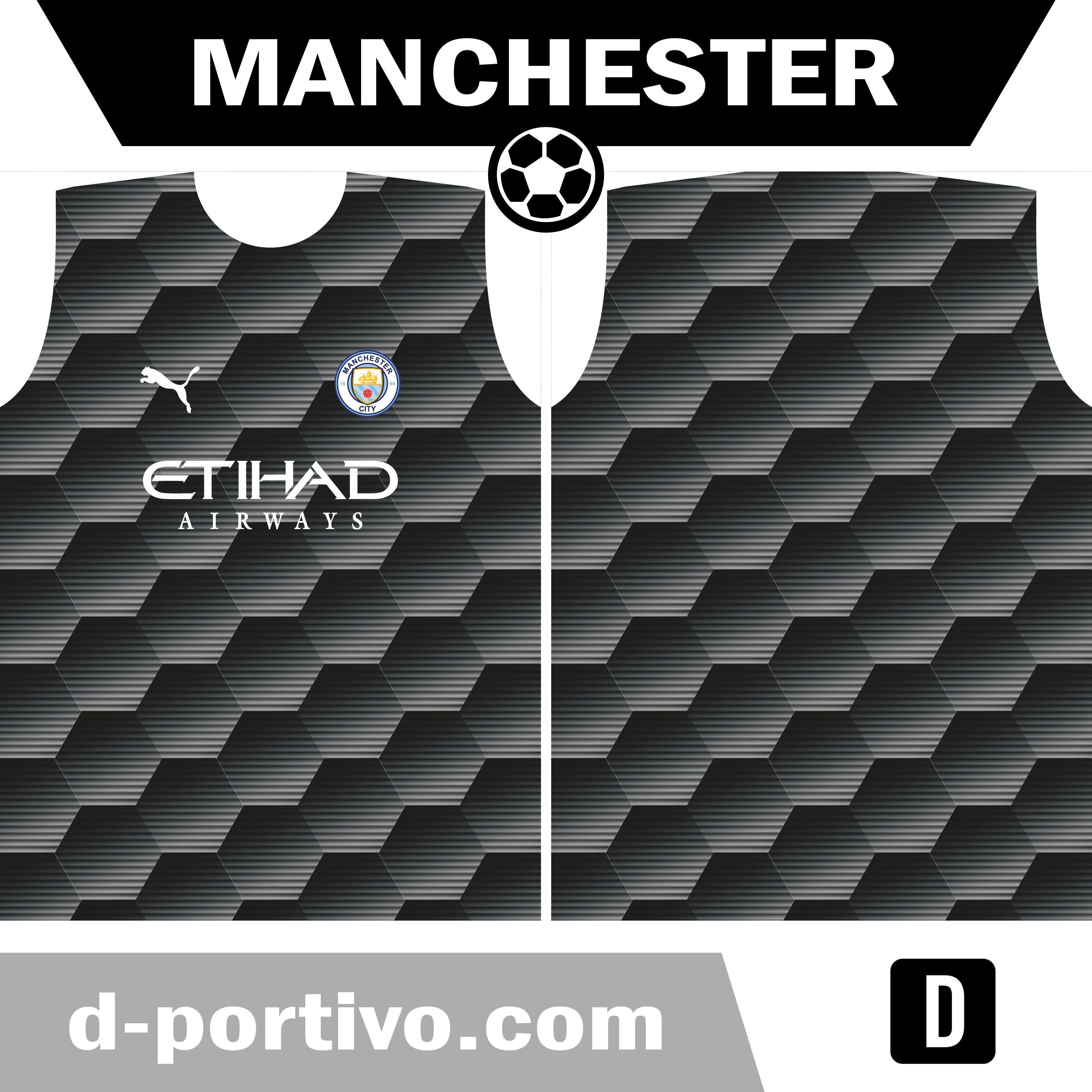 Camiseta Manhcester city negra con plomo