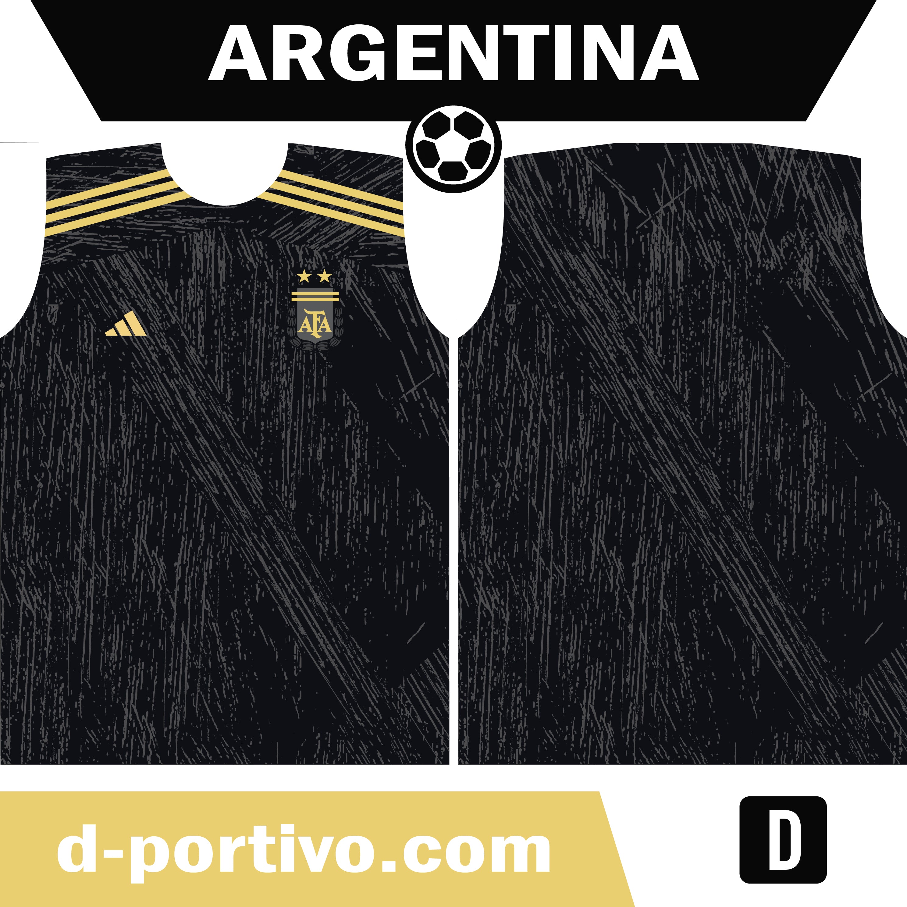 Camiseta argentina negra rasgada