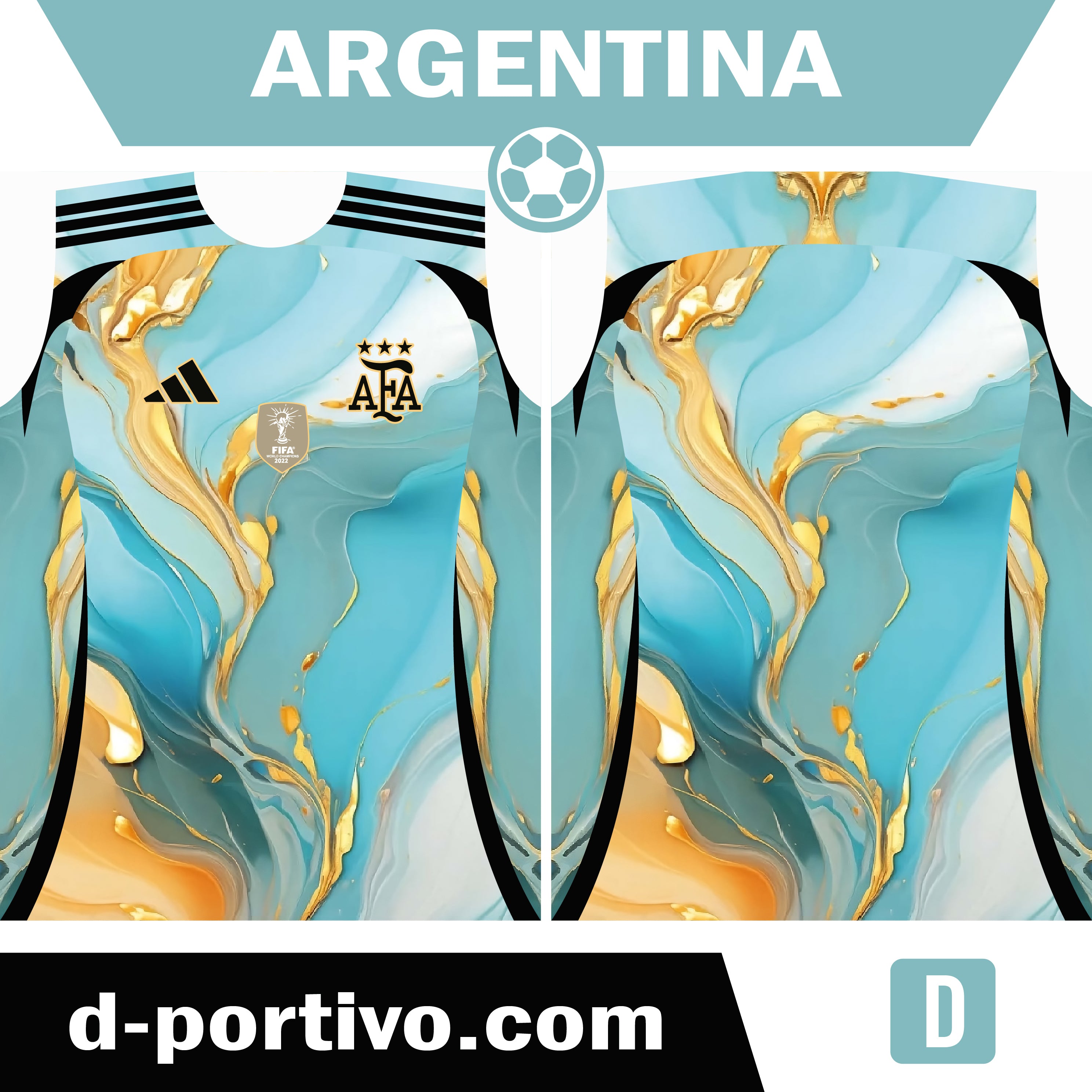 Camiseta argentina marmol fuego concept