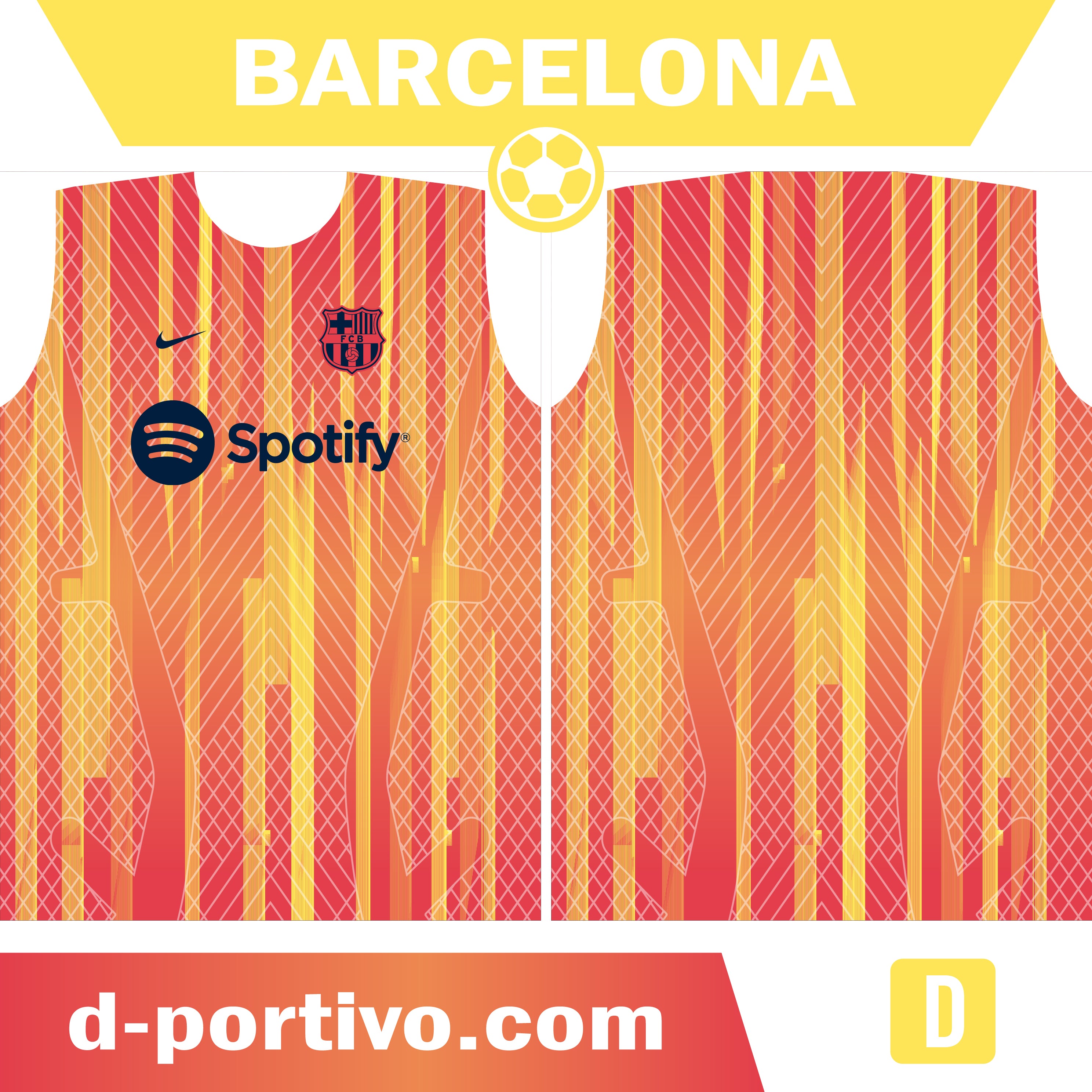 Camiseta barcelona roja con amarillo