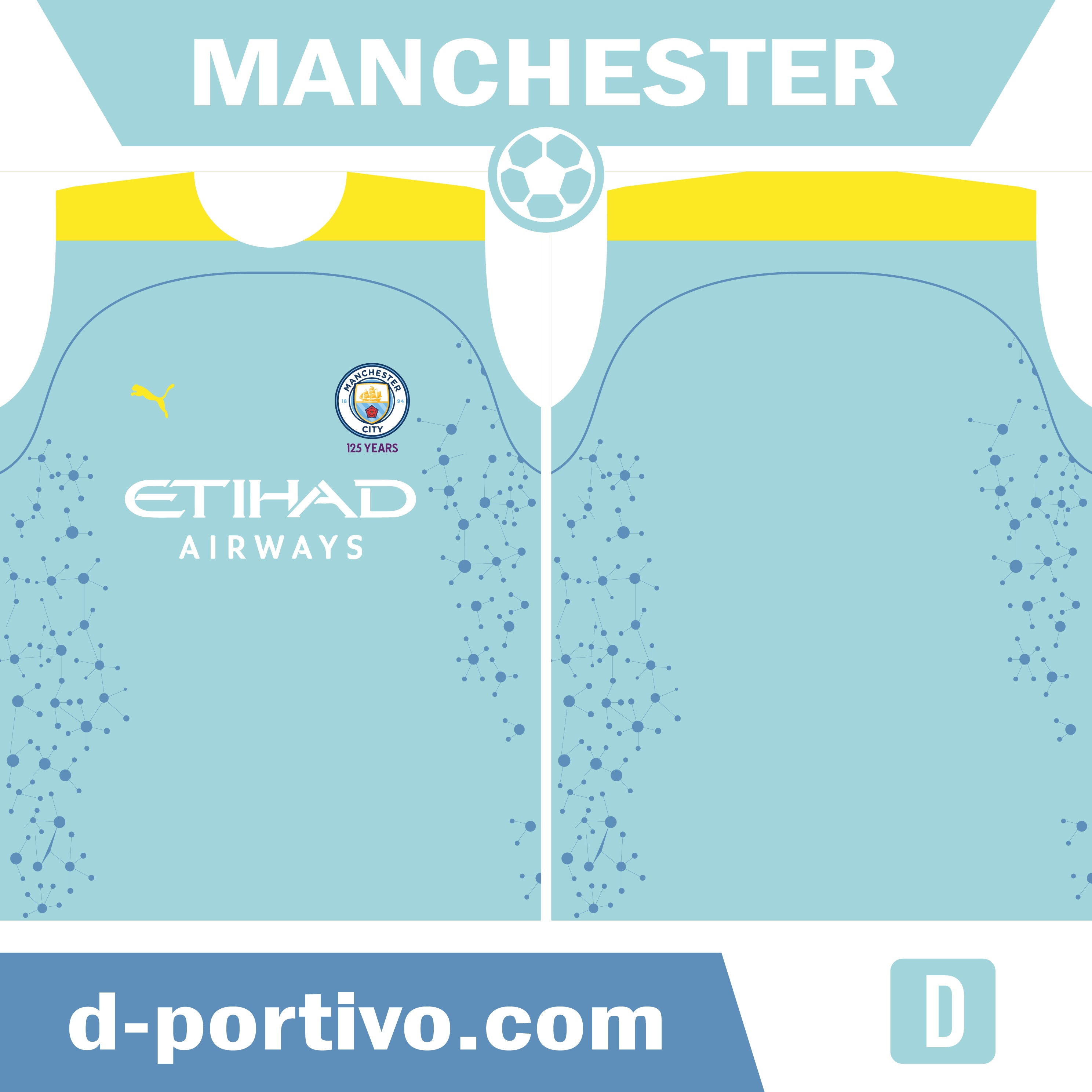 Camiseta manchester city celeste con amarillo
