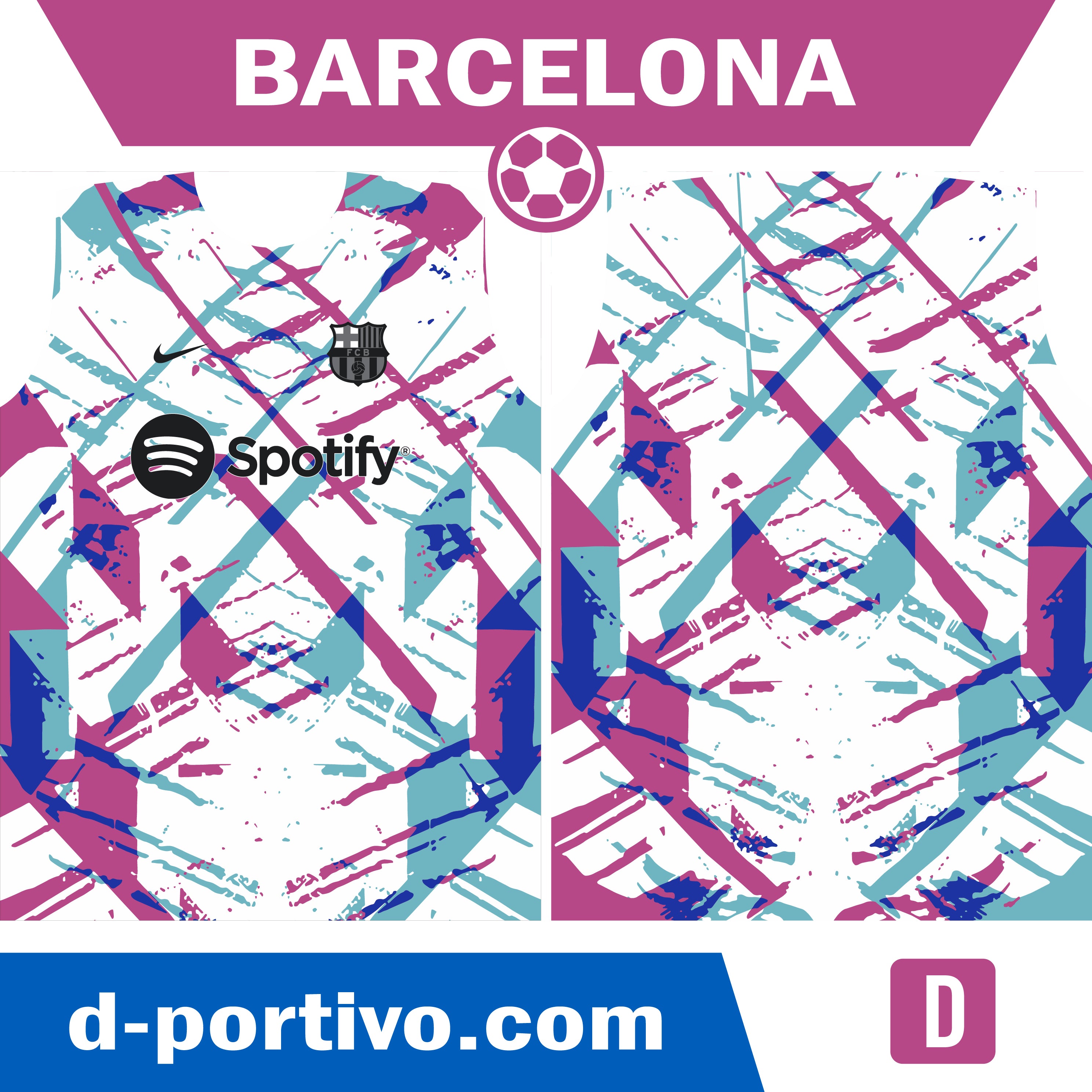 camiseta Barcelona 2023 2024 blanca con azul elecrico